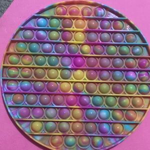 Pop it multi color tie-dye 9 x 9 circle Fidget